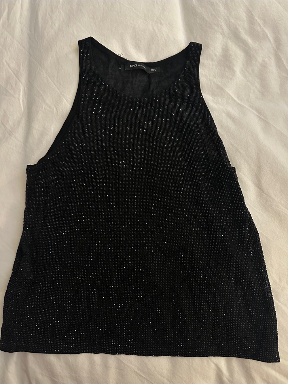 Mango Black Glitter Tank Top
